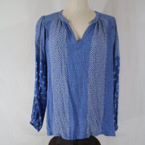 Fat Face multi-floral print V-neck blouson sleeve pullover peasant blouse top 10